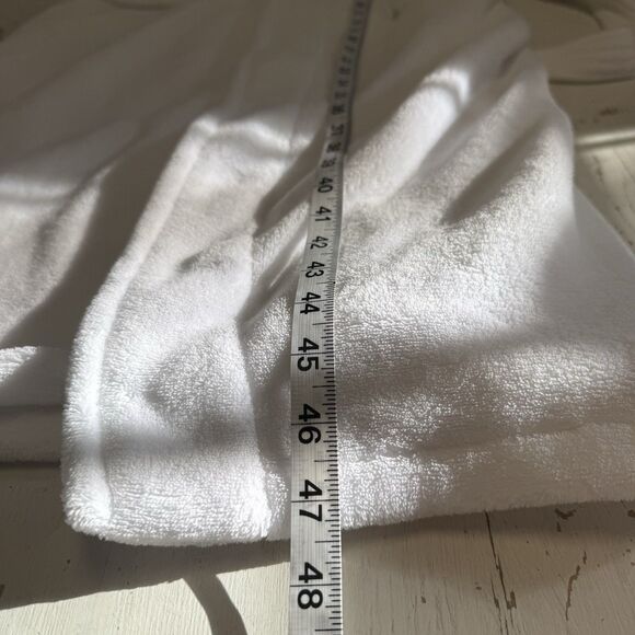 Boca Terry White Robe One Size Plush Spa Club Unisex Soft Cotton Blend with Tie - Picture 11 of 12
